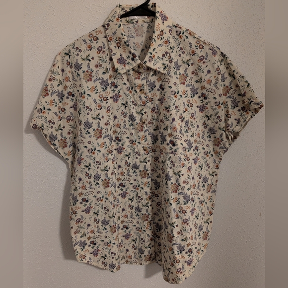 Hotouch Tops - Hotouch Women's Short Sleeve Floral Button-Up (XL)